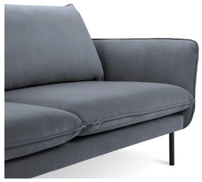 Szara narożna aksamitna sofa lewostronna Cosmopolitan Design Vienna