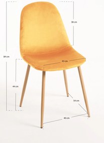 Zestaw 4 aksamitnych krzese Teok