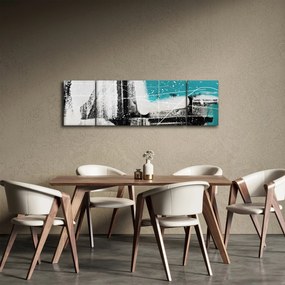 Obraz - Turkusowa abstrakcja (170x50 cm)