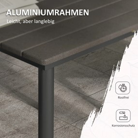 Outsunny Stół ogrodowy stół jadalniany stołówka na zewnątrz, odporny na warunki atmosferyczne, nowoczesny design, 90 x 90 x 75 cm, ciemnoszary