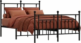 Czarne industrialne łózko metalowe 160x200cm S5-F40