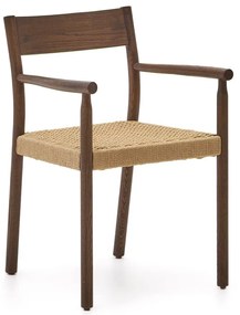 Brązowo-naturalne krzesło z litego drewna dębowego Yalia – Kave Home