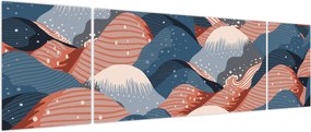 Obraz - Japońskie fale (170x50 cm)