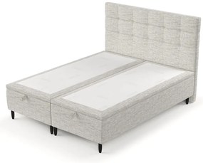 Jasnoszare tapicerowane łóżko dwuosobowe ze schowkiem 200x200 cm Senses – Maison de Rêve
