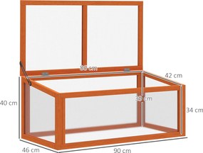 Outsunny skrzynia inspektowa inspekt szklarnia z pokrywą drewno poliwęglan