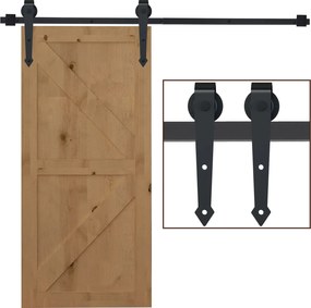 Zestaw do drzwi przesuwnych HOMCOM, rustykalny design, stal węglowa, wytrzymuje do 100 kg na panel