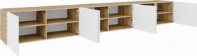 Szafka RTV wisząca ROVA 300 cm do Salonu pod Telewizor - Dąb artisan