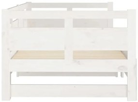 Białe drewniane łóżko rozsuwane 2x(80x200) cm - Givefi 3X