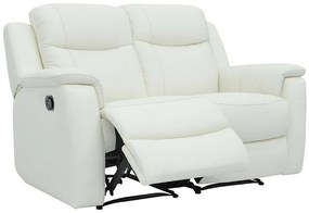 Kanapa skórzana 2-osobowa EVASION z funkcją relax - biały kość słoniowa