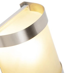 Zewnetrzna Nowoczesna lampa ścienna zewnętrzna ze stali nierdzewnej z czujnikiem ruchu IP44 - Mira Nowoczesny Oswietlenie zewnetrzne