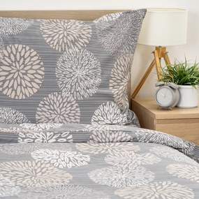 4Home Pościel bawełniana Grey Petals, 140 x 200 cm, 70 x 90 cm