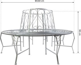 Outsunny Ławka okrągła ławka ogrodowa 360 ° ławka metalowa ∅160cm
