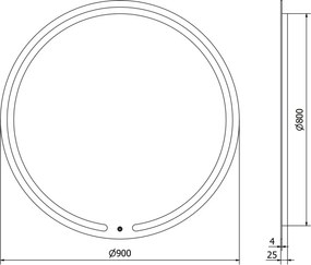 Mexen Rose lustro łazienkowe podświetlane, okrągłe 90 cm, LED 6000K, antypara - 9810-090-090-611-00