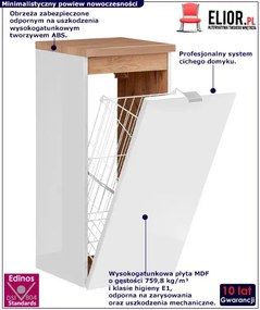 Półsłupek Łazienkowy Z Koszem Na Pranie 60 Cm S4-B44