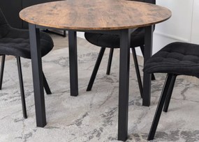 Okrągły stół Shinning 100 cm z czarnymi nogami MDF i blatem z płyty laminowanej