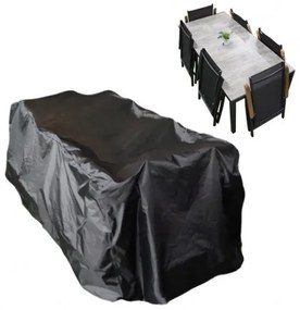 Czasza parasola ochronny na stół 180x90 cm + 4 do 6 rozkładanych krzeseł