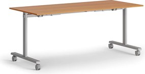Mobilny stół MATCH, 180x80 cm, szara podstawa, czereśnia