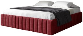Czerwone welurowe łóżko z pojemnikiem 5 rozmiarów Z8-H41
