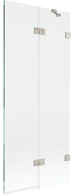 Mexen Lunar parawan nawannowy 2-skrzydłowy prawy 80 x 150 cm, transparent, nikiel szczotkowany - 897-080-100-97-00-P
