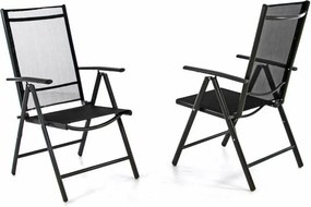 Zestaw dwóch regulowanych krzeseł ogrodowych - czarny