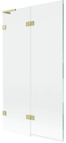 Mexen Lunar L parawan nawannowy 2-skrzydłowy lewy 100 x 150 cm, transparent, złoty szczotkowany - 897L-100-100-55-00-L