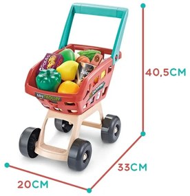 Woopie sklep supermarket z wózkiem sklepowym waga kasa skaner + 48 akc.