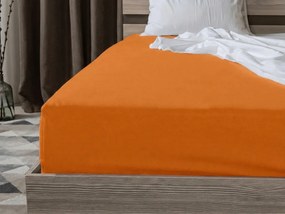 PrzytulneMieszkanie.pl Prześcieradło z dżerseju HIGHFIT pomarańczowe 180 x 200 cm