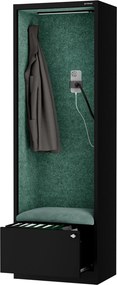Kabina akustyczna z siedziskiem Sally MentalBox, 60 x 40 x 185 cm, czarny/zielony