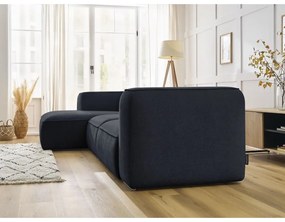 Ciemnoniebieski narożnik z materiału bouclé (lewostronny) Zephyr – Bobochic Paris