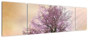 Obraz kwitnącego drzewa na szczycie wzgórza (170x50 cm)