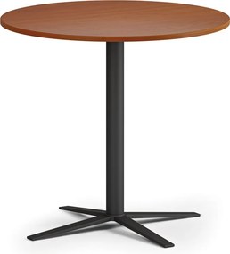 Stolik kawowy AURA, średnica 60 cm, czarna podstawa, czereśnia