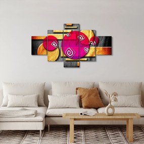 Abstrakcyjny obraz z historycznymi symbolami (125x70 cm)