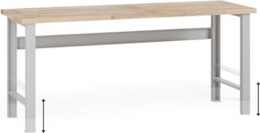 Stół warsztatowy z regulacją wysokości G7, blat bukowy, 2000 x 685 x 840-1040 mm