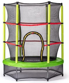 Trampolina CROSS z siatką, zielono-czarna, 140 x140 x 160 cm