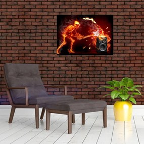 Obraz na szkle - Muzyka w płomieniach (70x50 cm)