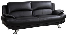 Kanapa 3-osobowa z ekoskóry MUSKO - Czarny