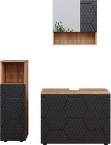 Zestaw mebli łazienkowych antracyt o strukturze plastra miodu 80x41x58.6 irma