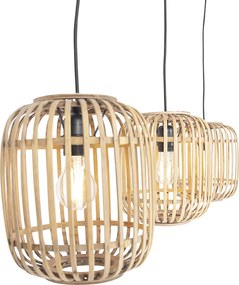 Rustykalna rattanowa lampa wisząca 3-światłowa - Manila