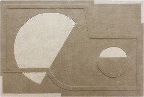 Dywan tuftowanyz reliefem 100% wełna - 200 x 290 cm - Beżowy - 2000g/m² - SELUNIA