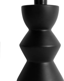 Designerska lampa stołowa czarna z abażurem z weluru czarnego ze złotem 35 cm - Alisia