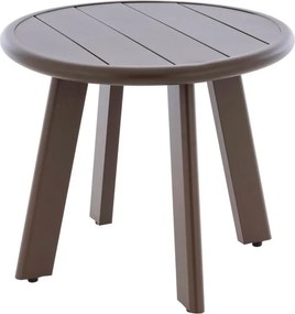 Okrągły aluminiowy stolik, ciemnobrązowy