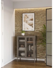 Szara metalowa szafka 70x100x40 cm Fayna – Marckeric