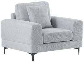 Fotel z teksturowanej tkaniny jasnoszary JAMOLO