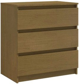 Drewniana komoda z 3 szufladami miodowy brąz - Prelude