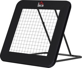 HOMCOM Rebounder Piłkarski Składana Bramka Odbijająca Siatka do Baseballu Koszykówki Metal Czarny 128x118x108-120cm | Aosom PL