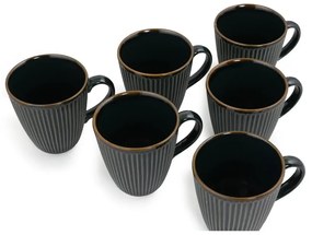 Ciemnozielone ceramiczne kubki zestaw 6 szt. 0.3 l – Hermia