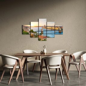 Obraz miasta Budapeszt z rzeką (125x70 cm)