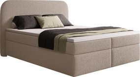 Łóżko kontynentalne Eleris 160x200 z pojemnikami - ciemno beżowa bukla Quelle 05