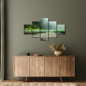 Obraz - rzeka przy lesie (125x70 cm)