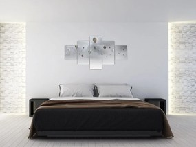 Obraz - Balony nad ceglaną ścianą (125x70 cm)